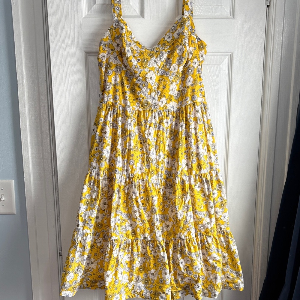 Modcloth Floral Yellow Sundress